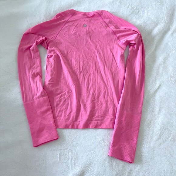NWT Lululemon Swiftly Tech Long Sleeve Race Length T-Shirt Bright Pink - Picture 6 of 7